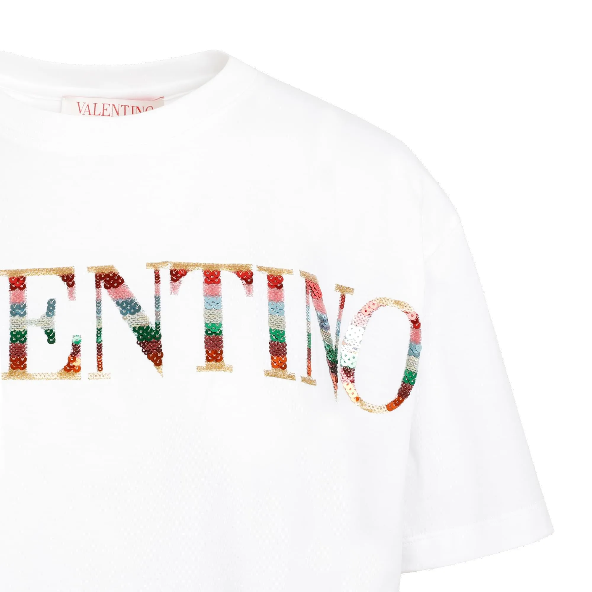 Valentino Logo Embroidered Crewneck T-Shirt