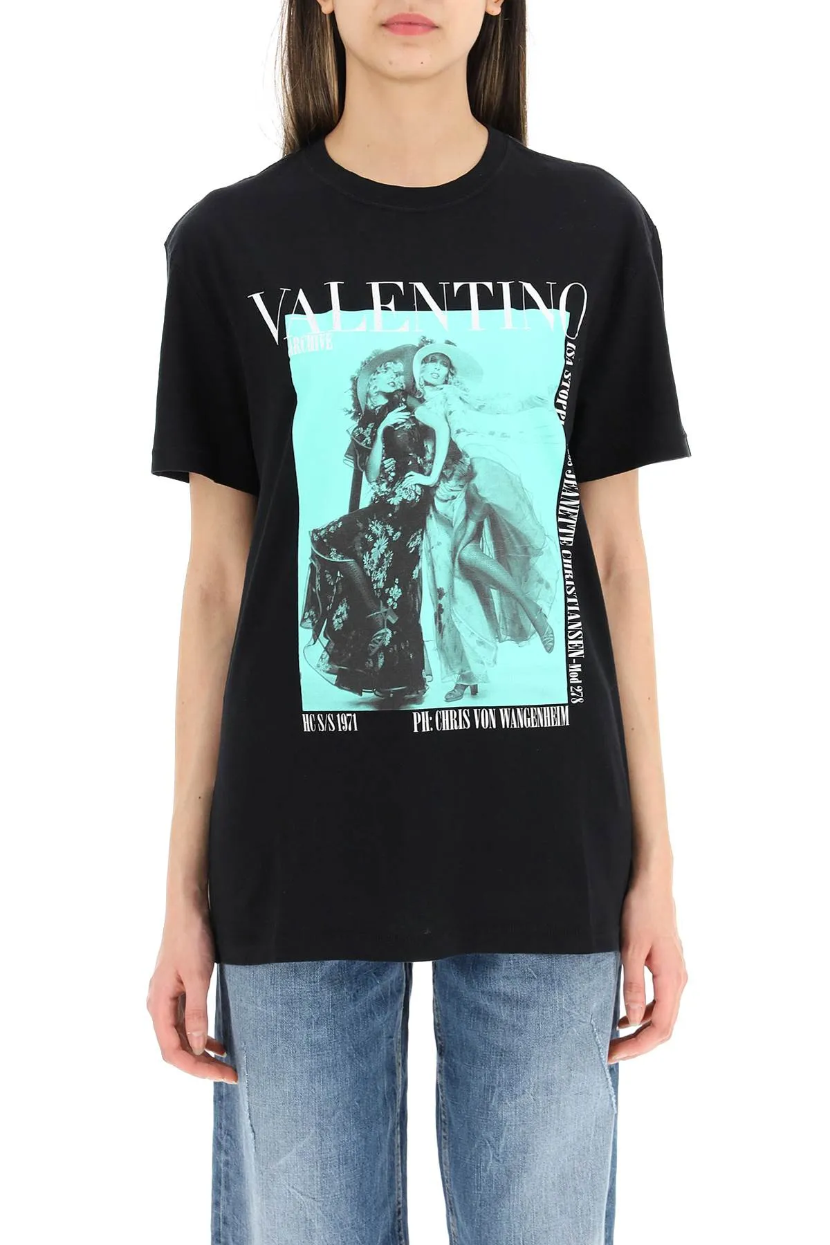 Valentino Logo Printed Crewneck T-Shirt