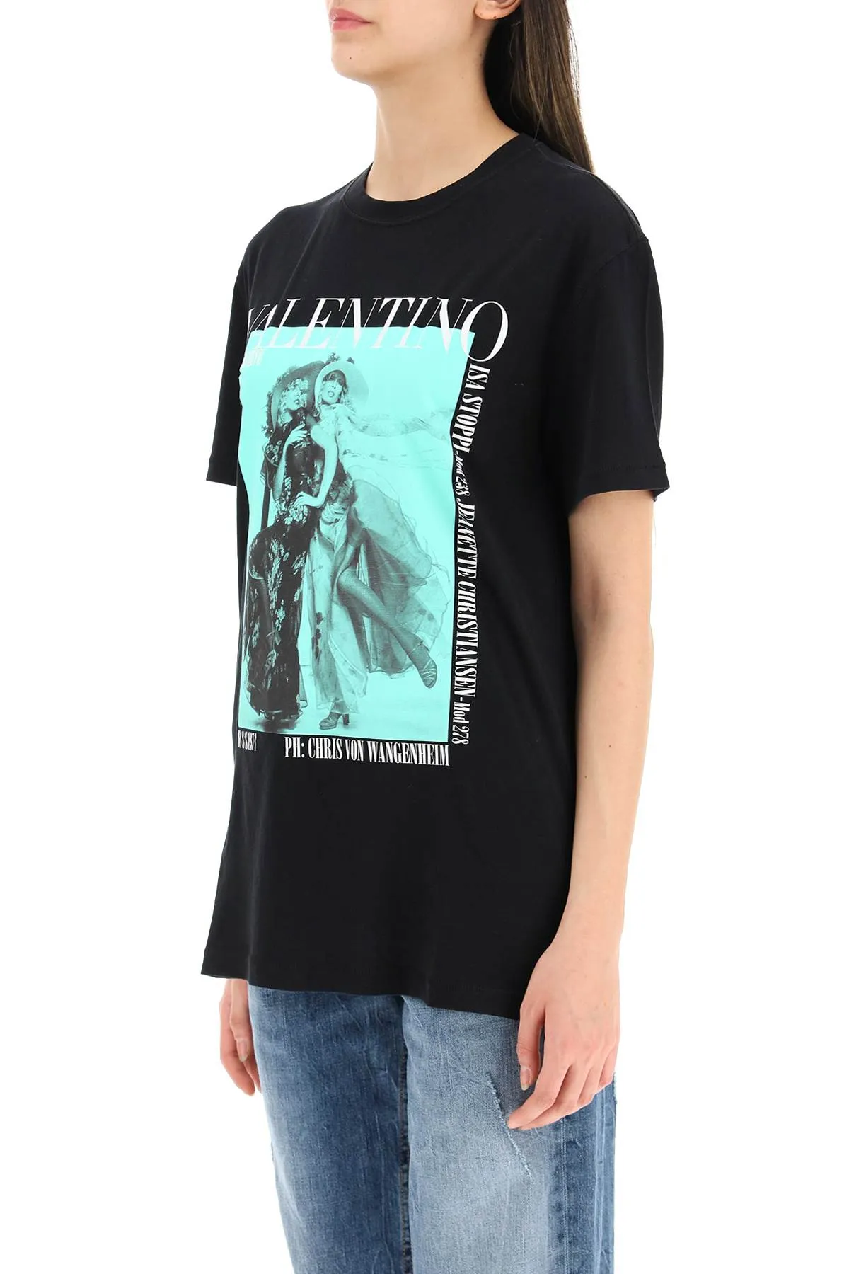 Valentino Logo Printed Crewneck T-Shirt