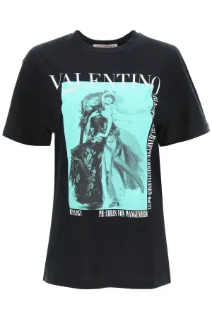 Valentino Logo Printed Crewneck T-Shirt