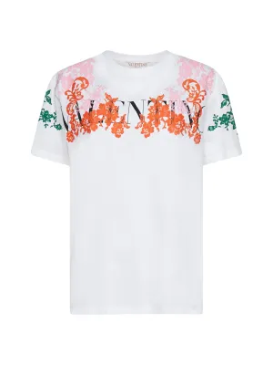 Valentino Logo Printed Crewneck T-Shirt