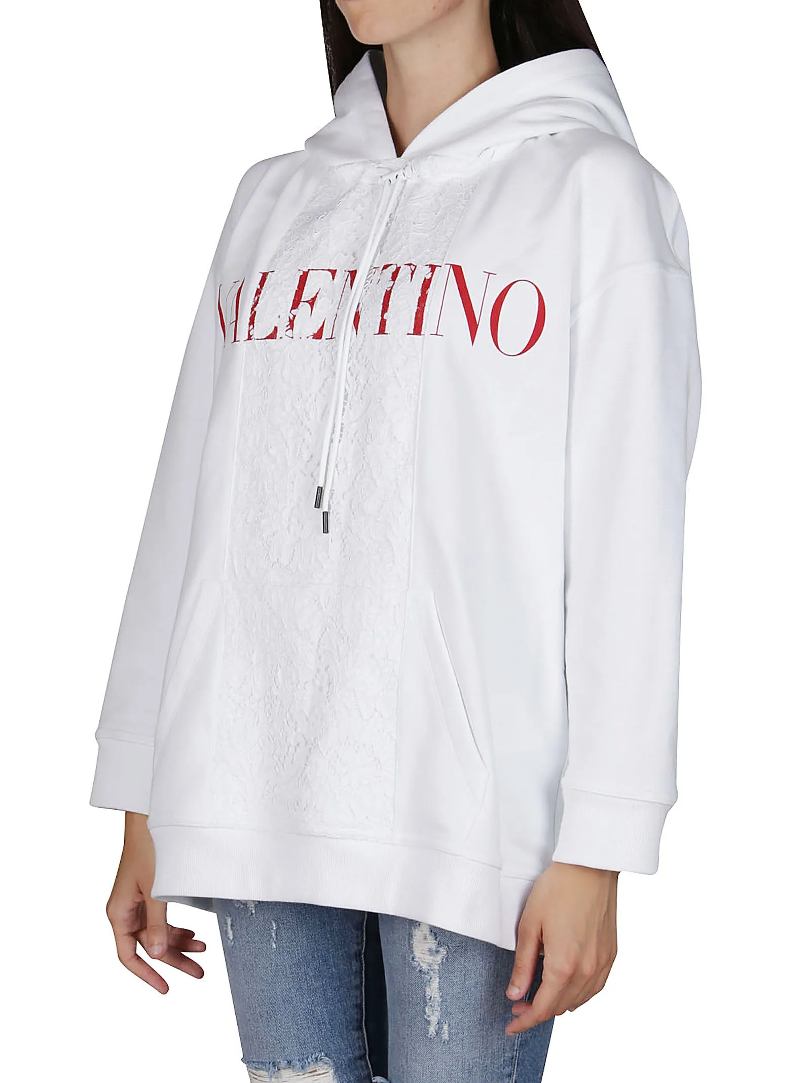 Valentino Logo Printed Oversized Hoodie