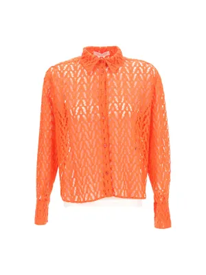Valentino Long-Sleeved Lace Shirt
