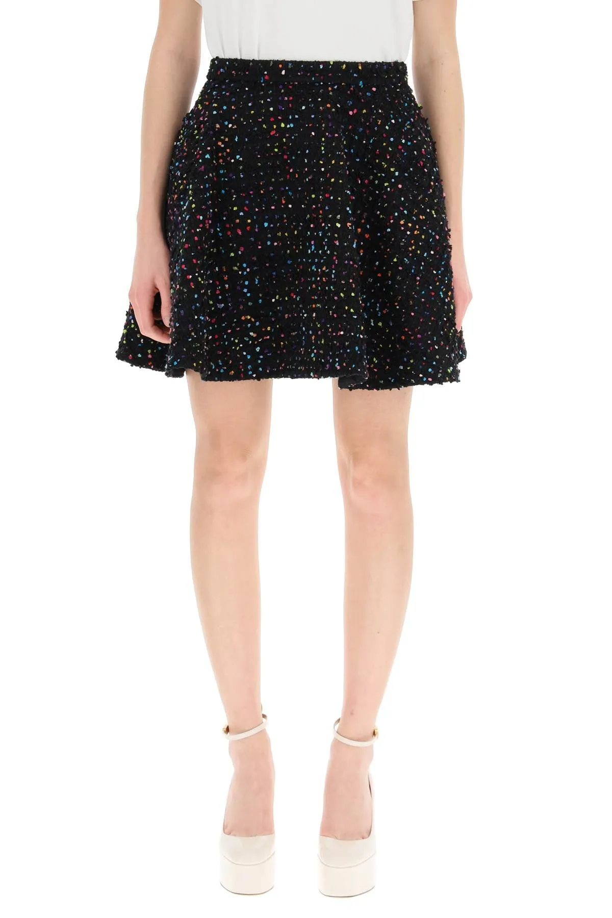 Valentino Tweed Pois Mini Skirt