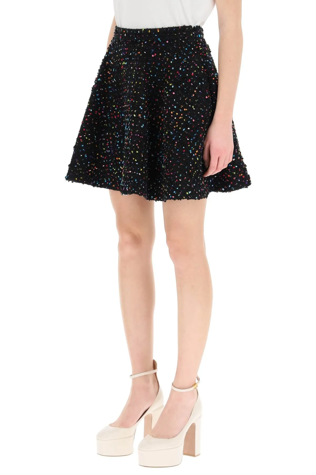 Valentino Tweed Pois Mini Skirt