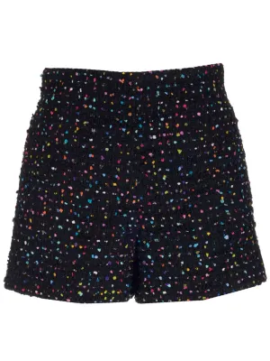 Valentino Tweed Side-Zip Shorts