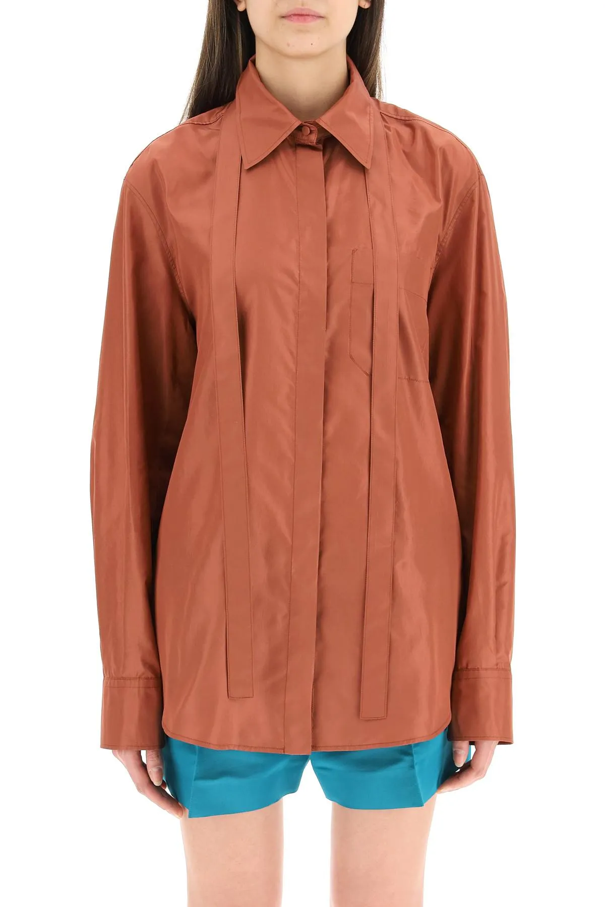 Valentino Washed Necktie Detailed Shirt