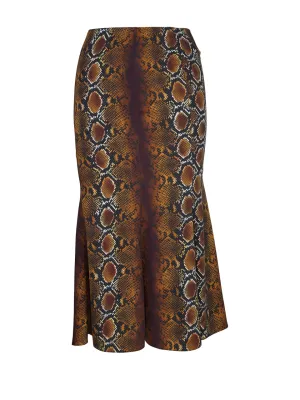 Versace Animal Print Midi Skirt