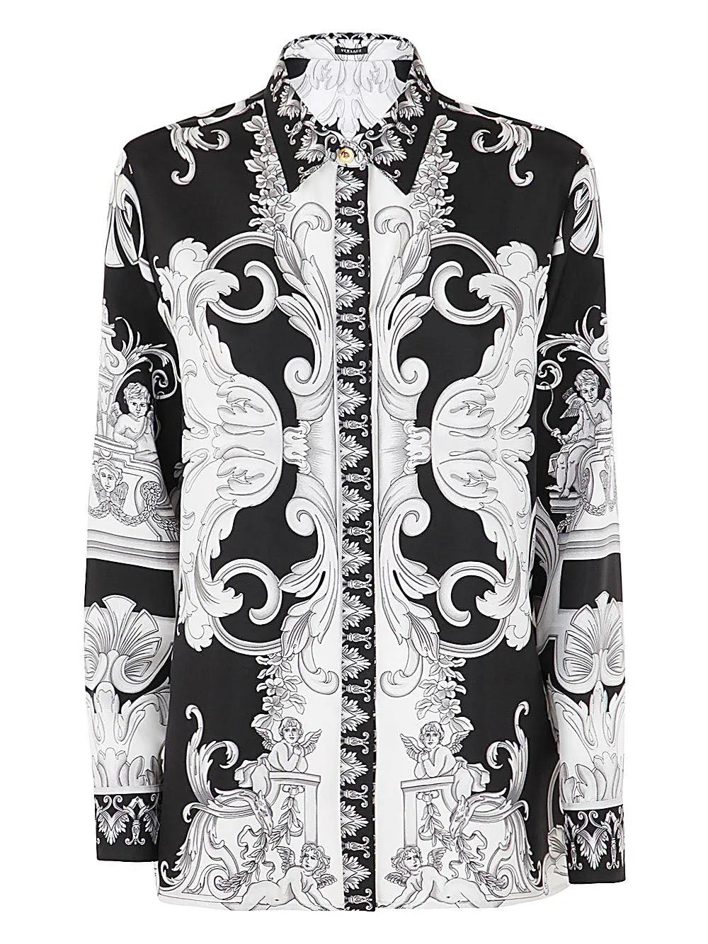 Versace Baroque Pattern Long Sleeved Shirt