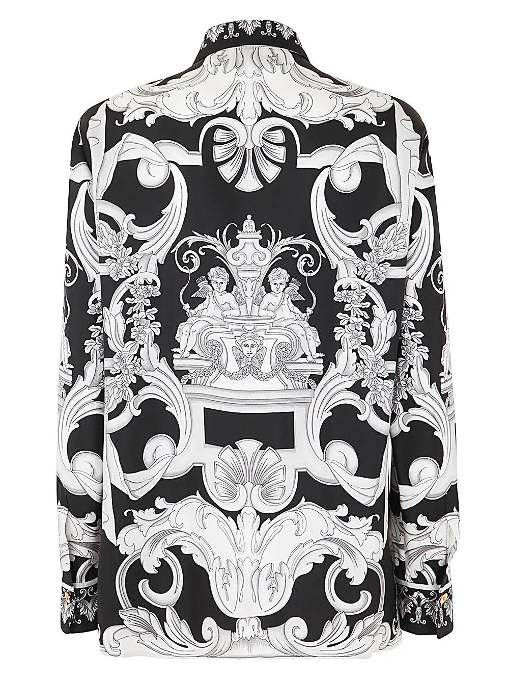 Versace Baroque Pattern Long Sleeved Shirt