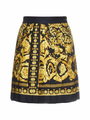Versace Baroque Pattern Pleated Skirt