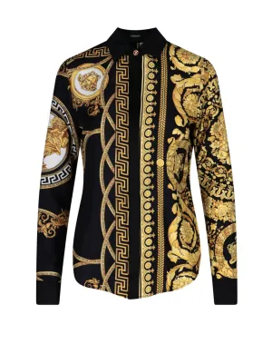 Versace Baroque Print Long-Sleeved Shirt