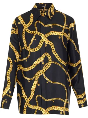 Versace Chain Printed Long-Sleeved Shirt
