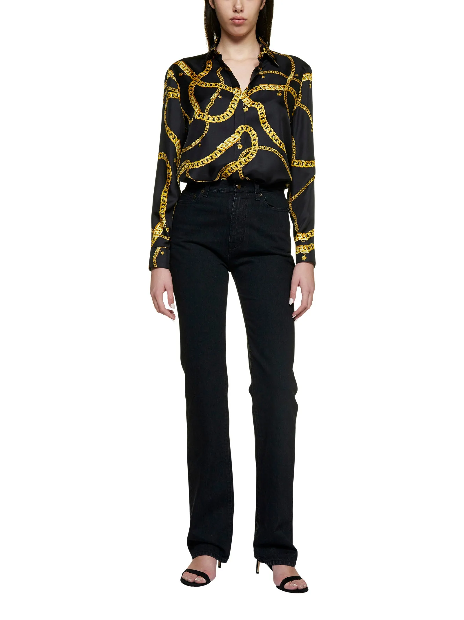 Versace Chain Printed Long-Sleeved Shirt