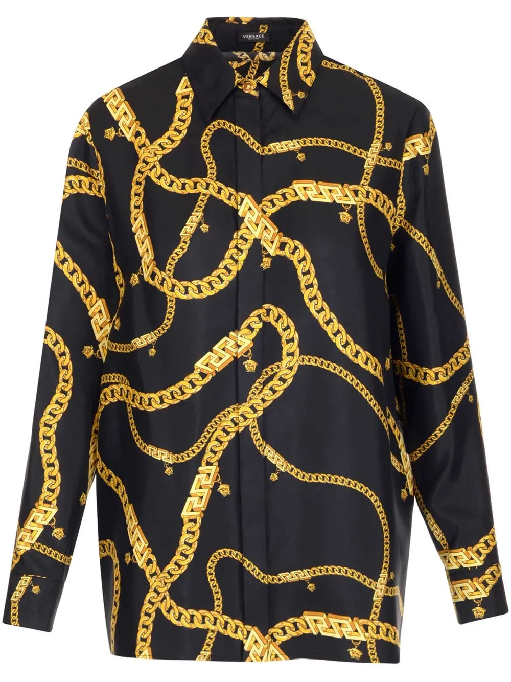 Versace Chain Printed Long-Sleeved Shirt