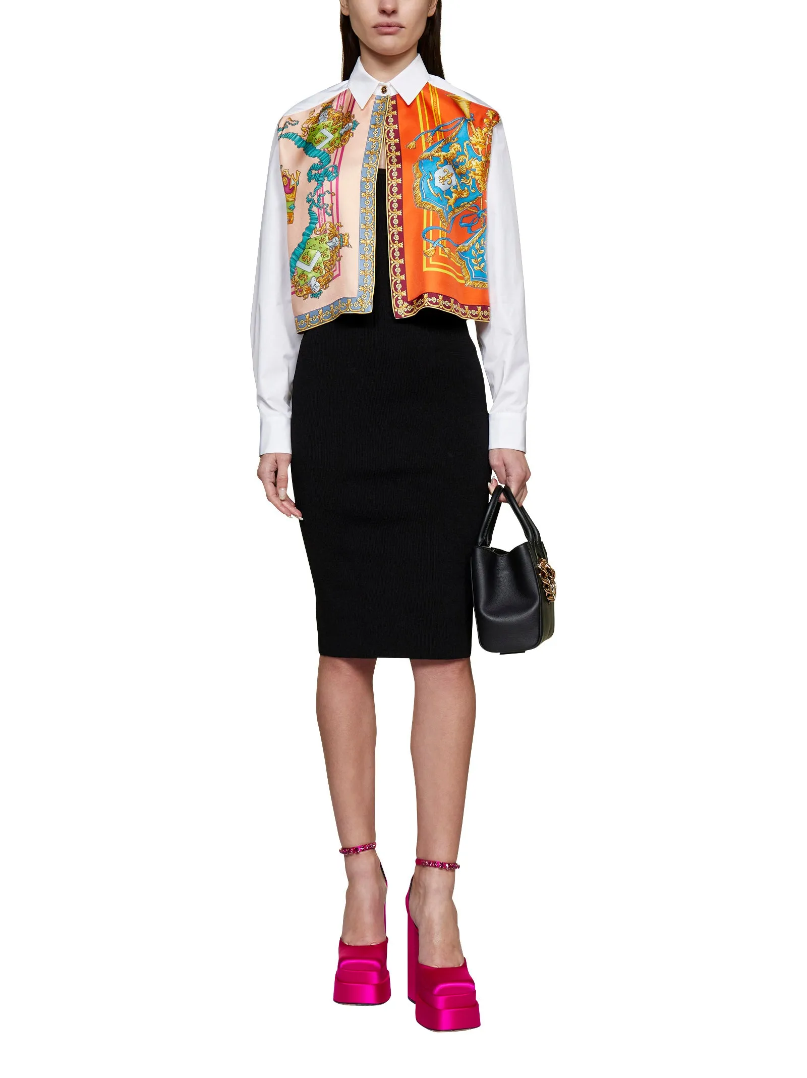 Versace Floral Printed Long-Sleeved Shirt
