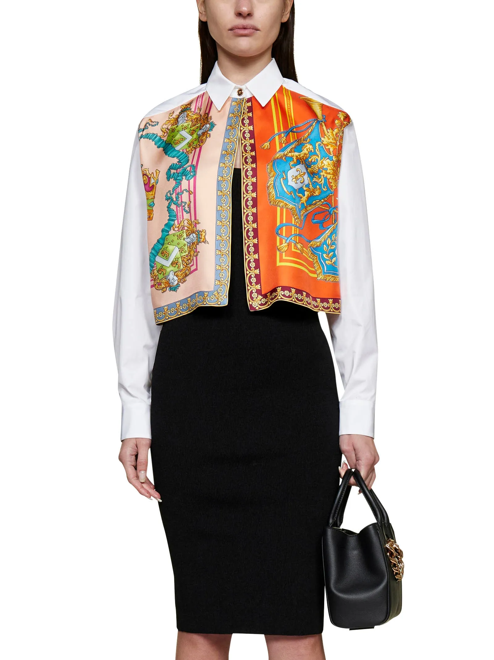 Versace Floral Printed Long-Sleeved Shirt