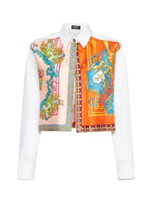 Versace Floral Printed Long-Sleeved Shirt