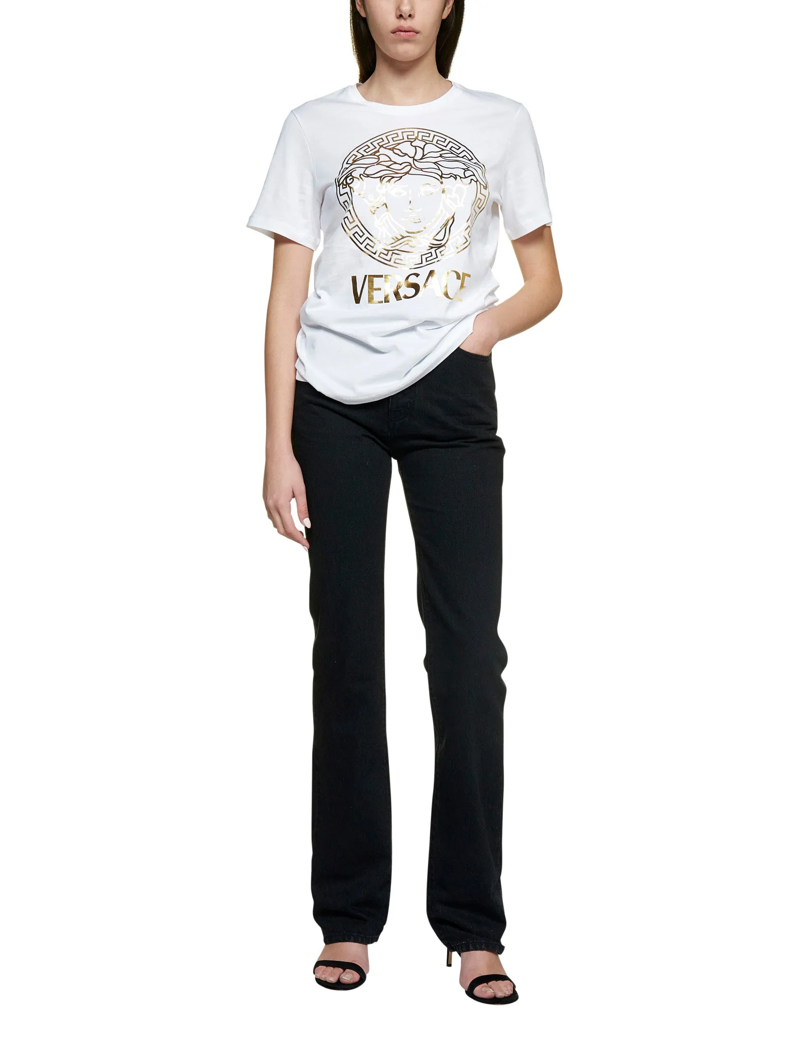 Versace Logo Print Crewneck T-Shirt