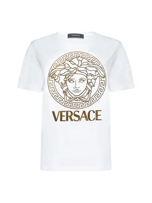 Versace Logo Print Crewneck T-Shirt