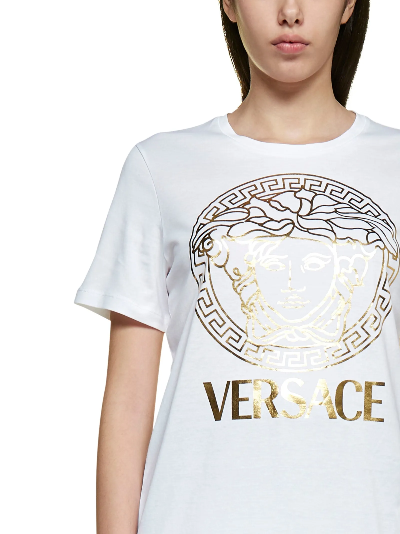 Versace Logo Print Crewneck T-Shirt
