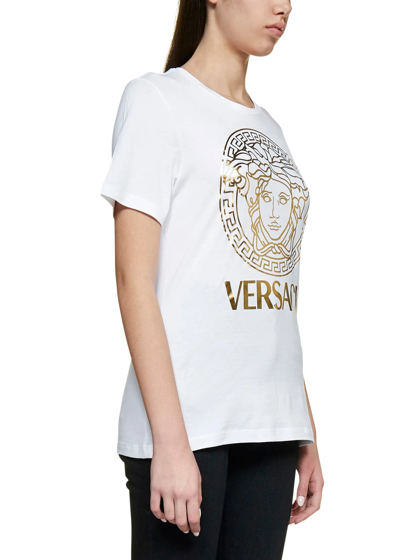 Versace Logo Print Crewneck T-Shirt