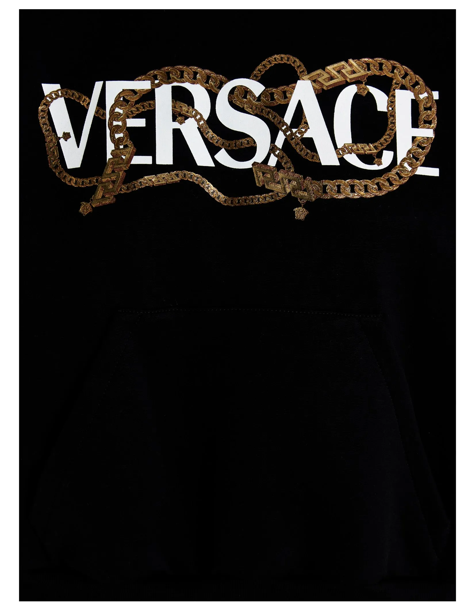 Versace Logo Print Drawstring Hoodie