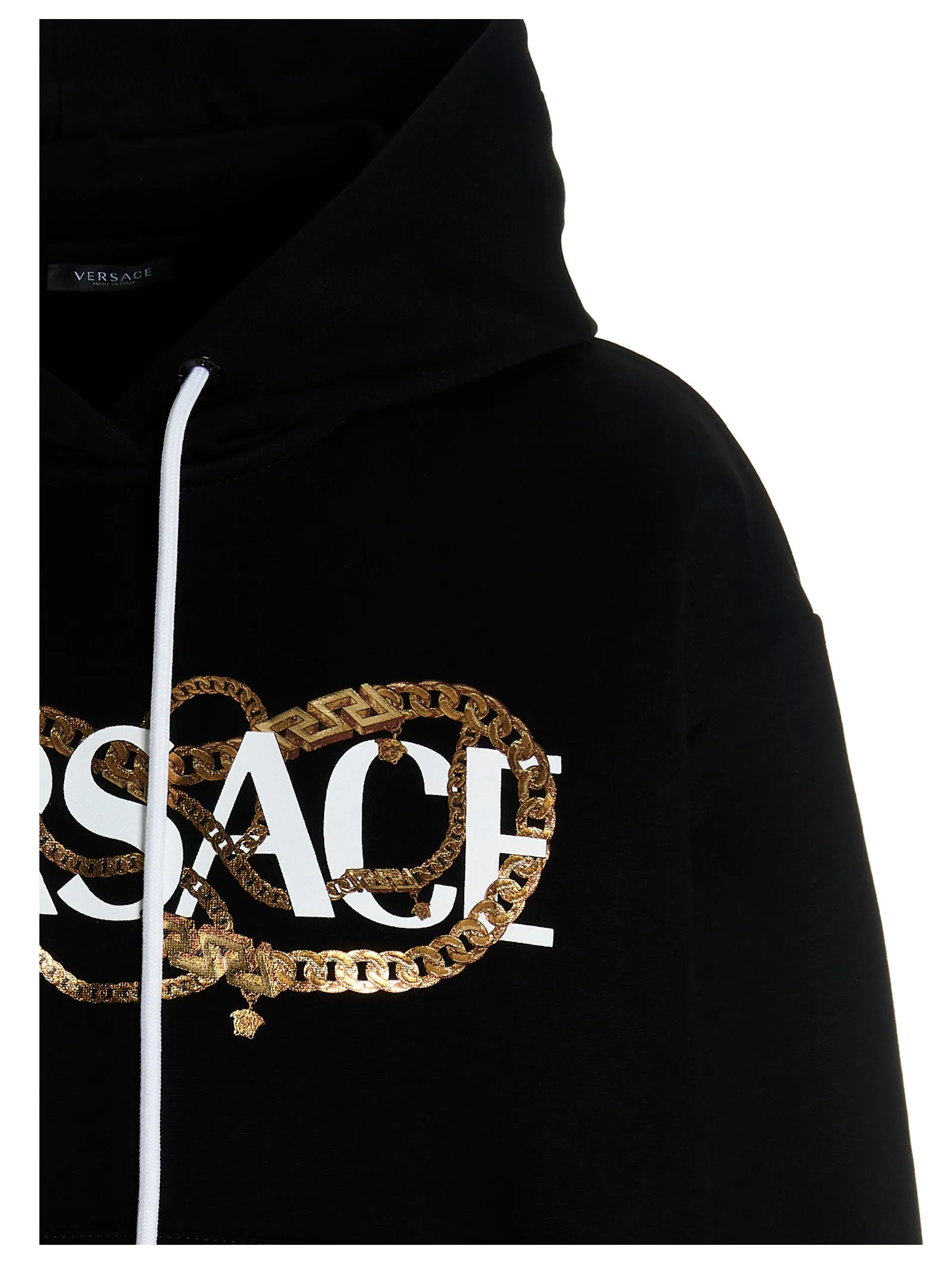 Versace Logo Print Drawstring Hoodie