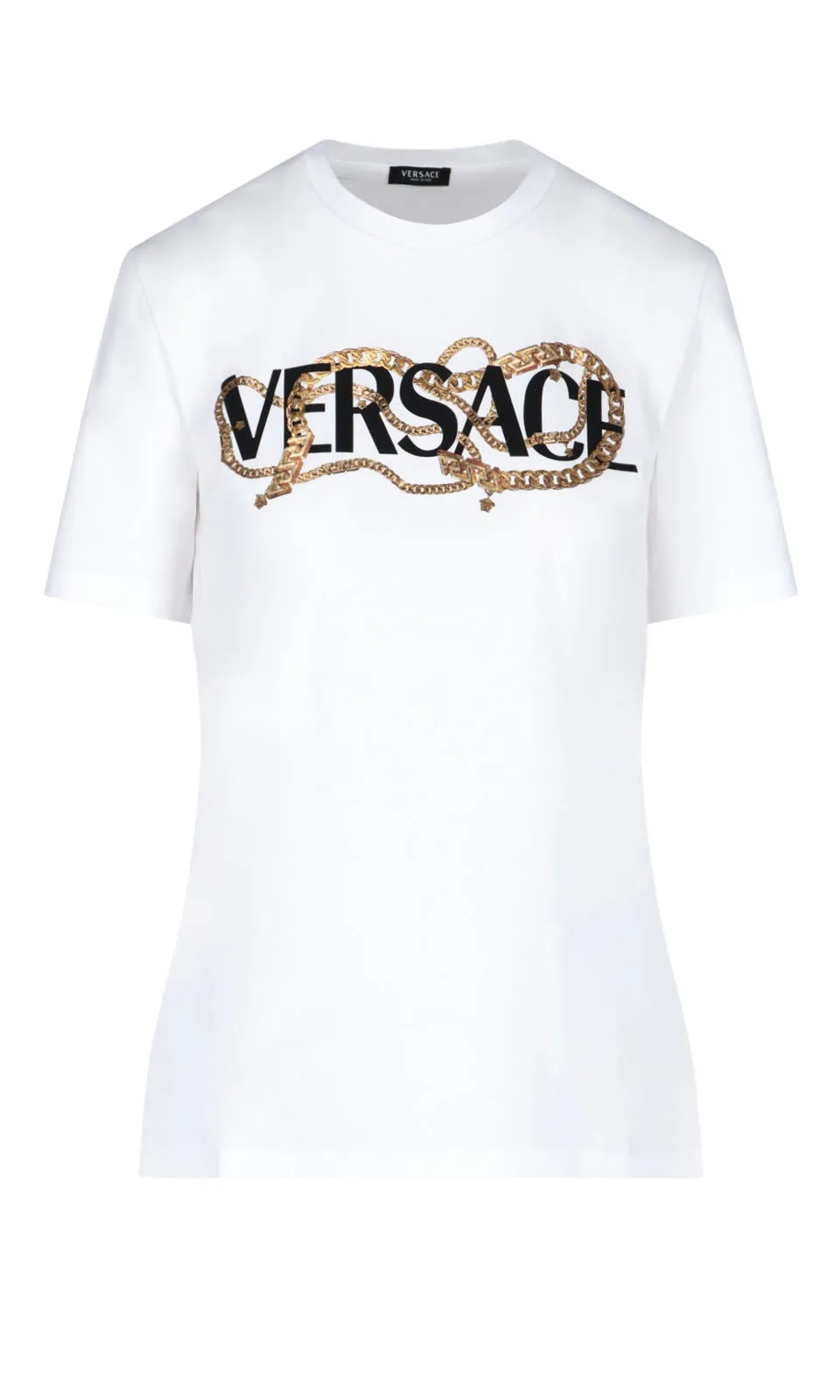 Versace Logo Printed Crewneck T-Shirt