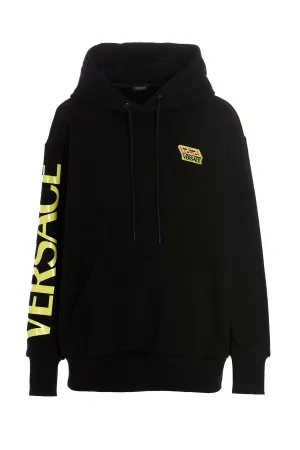 Versace Logo Printed Drawstring Hoodie