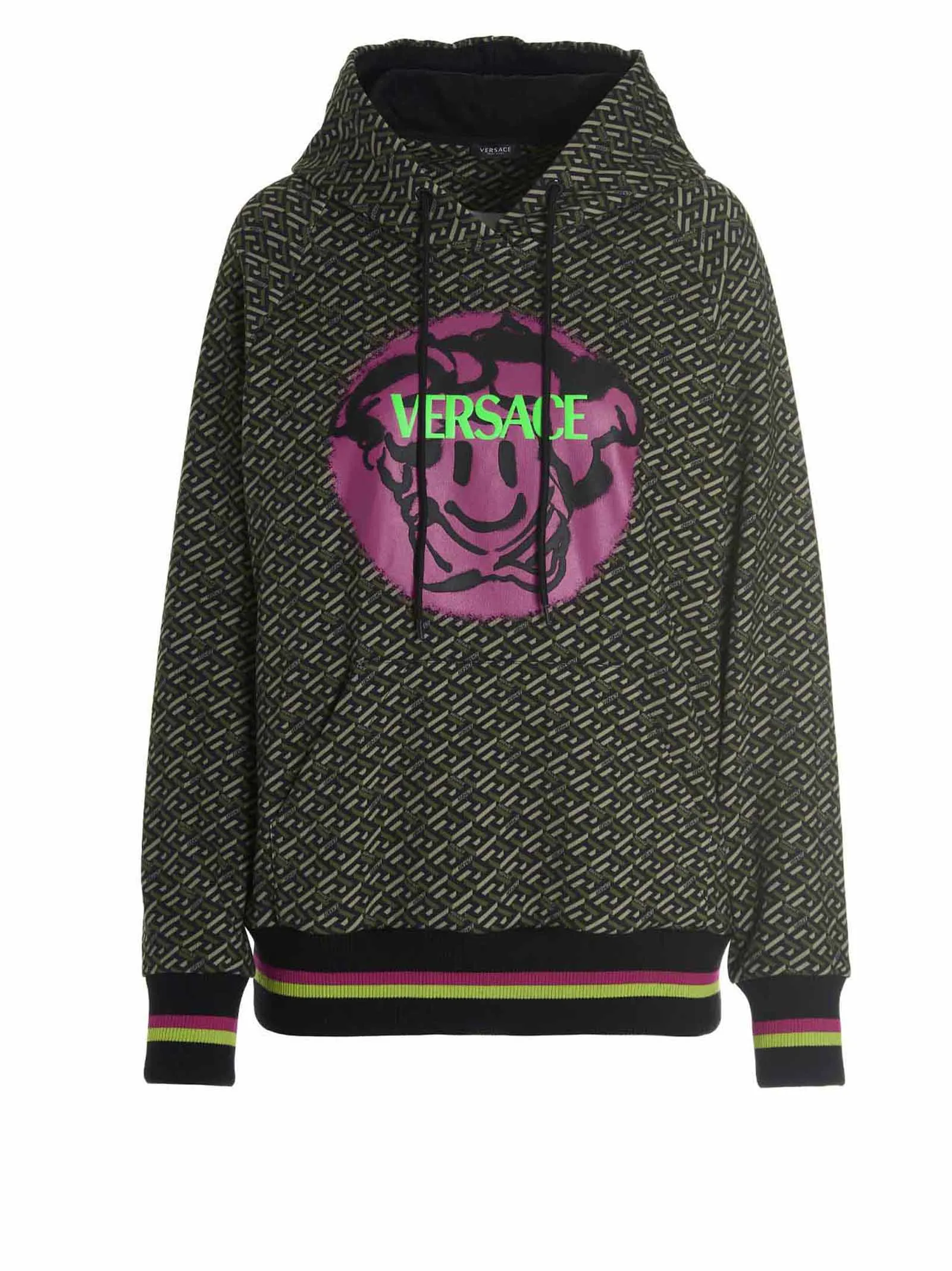Versace Monogram Drawstring Hoodie