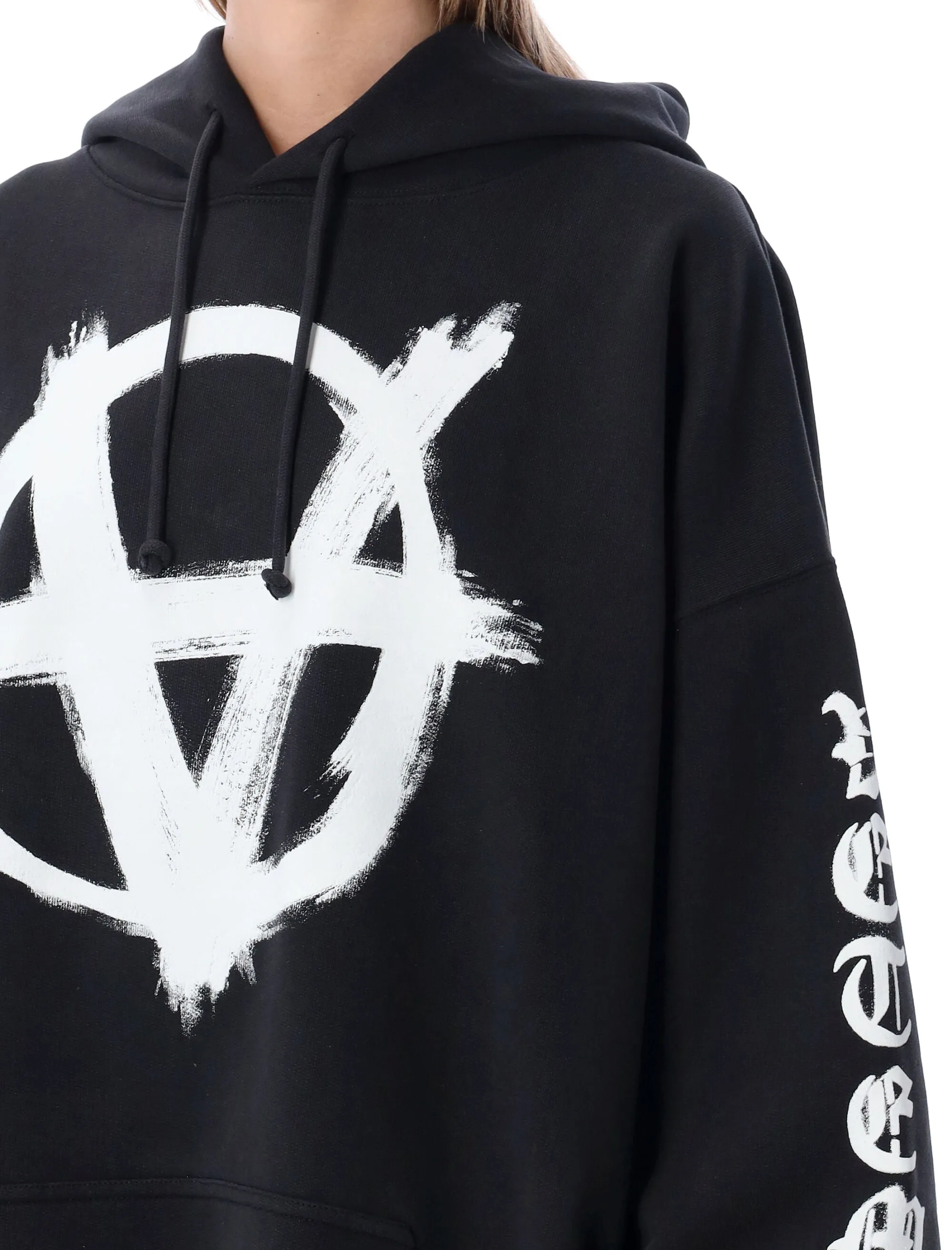 Vetements Graphic Printed Drawstring Hoodie