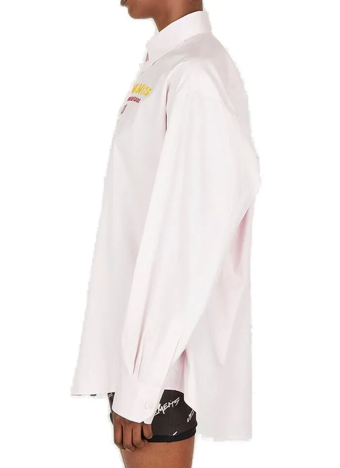 Vetements Logo Embroidered Long-Sleeved Shirt