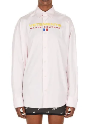 Vetements Logo Embroidered Long-Sleeved Shirt