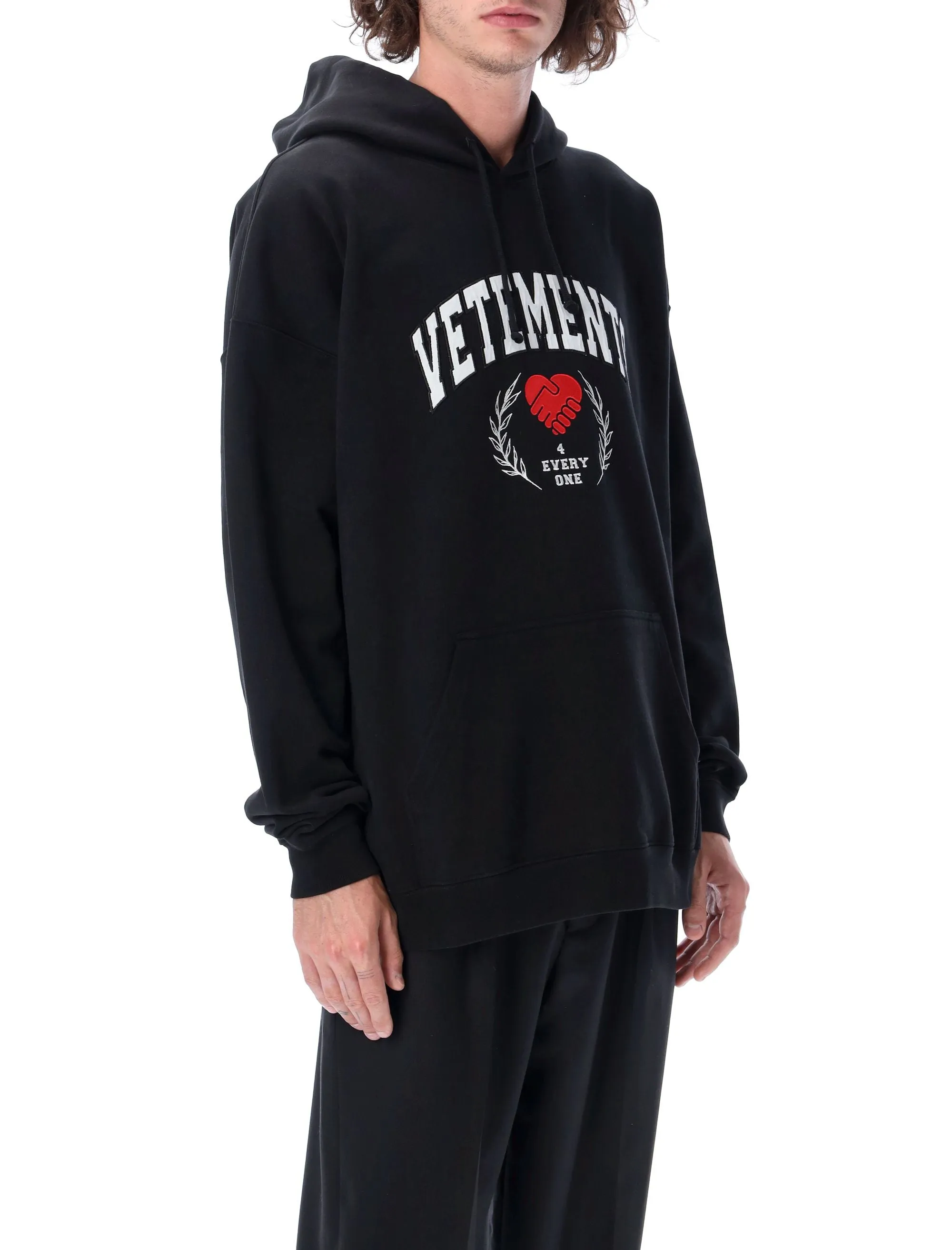 Vetements Logo Printed Drawstring Hoodie