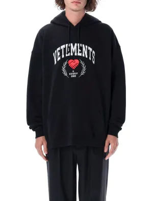 Vetements Logo Printed Drawstring Hoodie