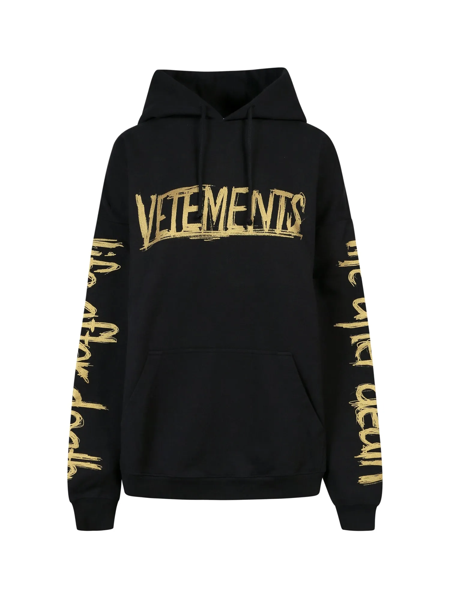 Vetements Logo Printed Drawstring Hoodie