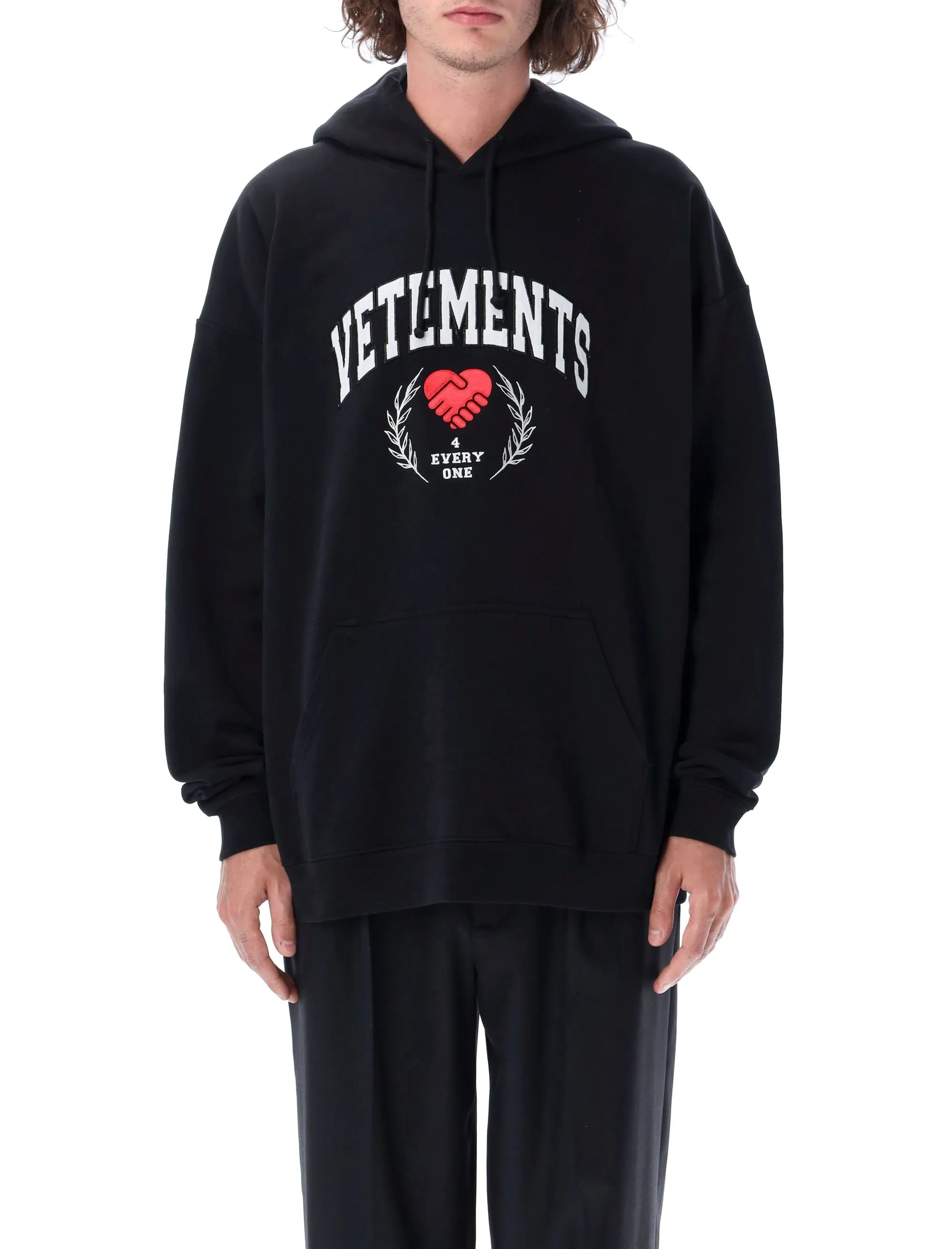Vetements Logo Printed Drawstring Hoodie