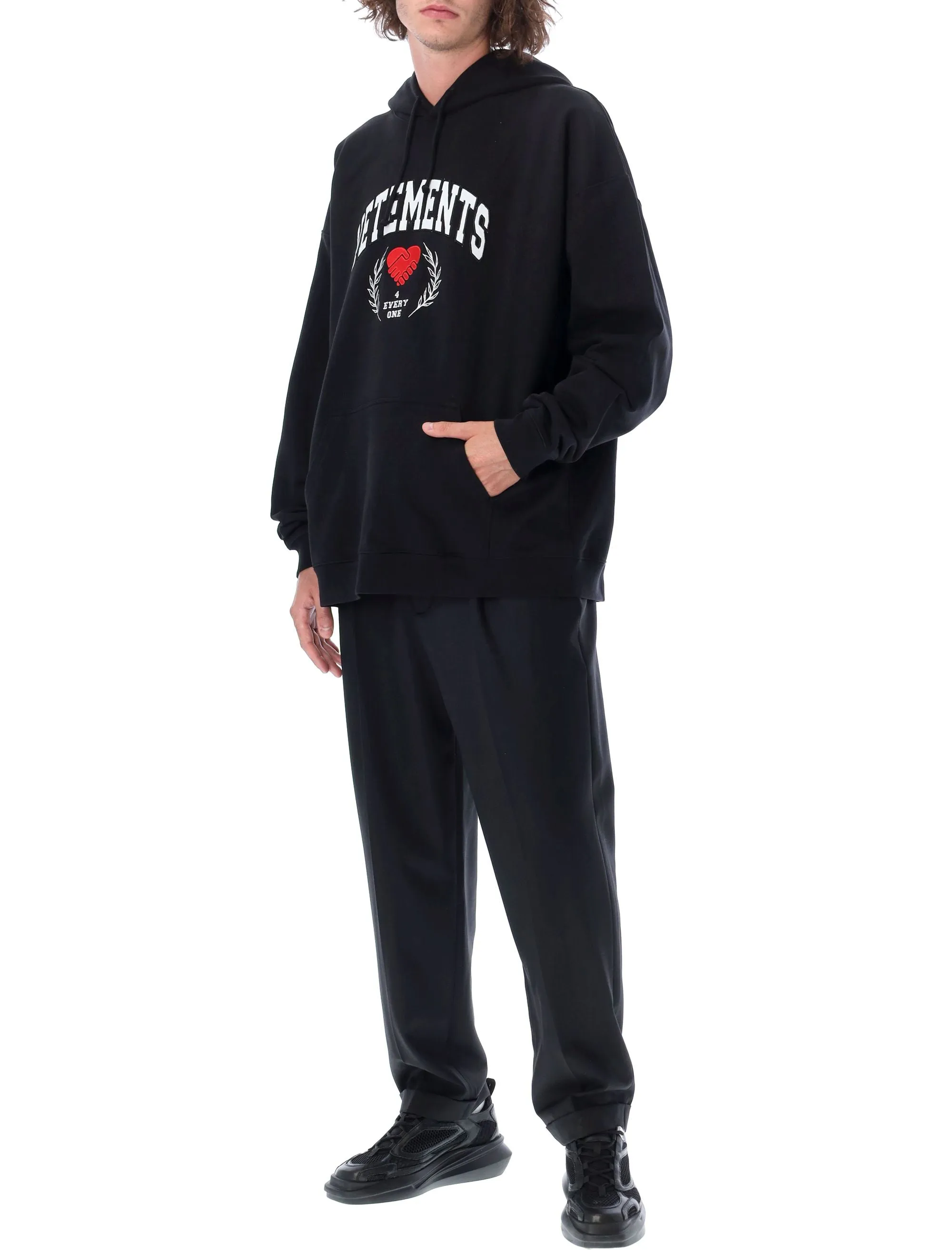 Vetements Logo Printed Drawstring Hoodie