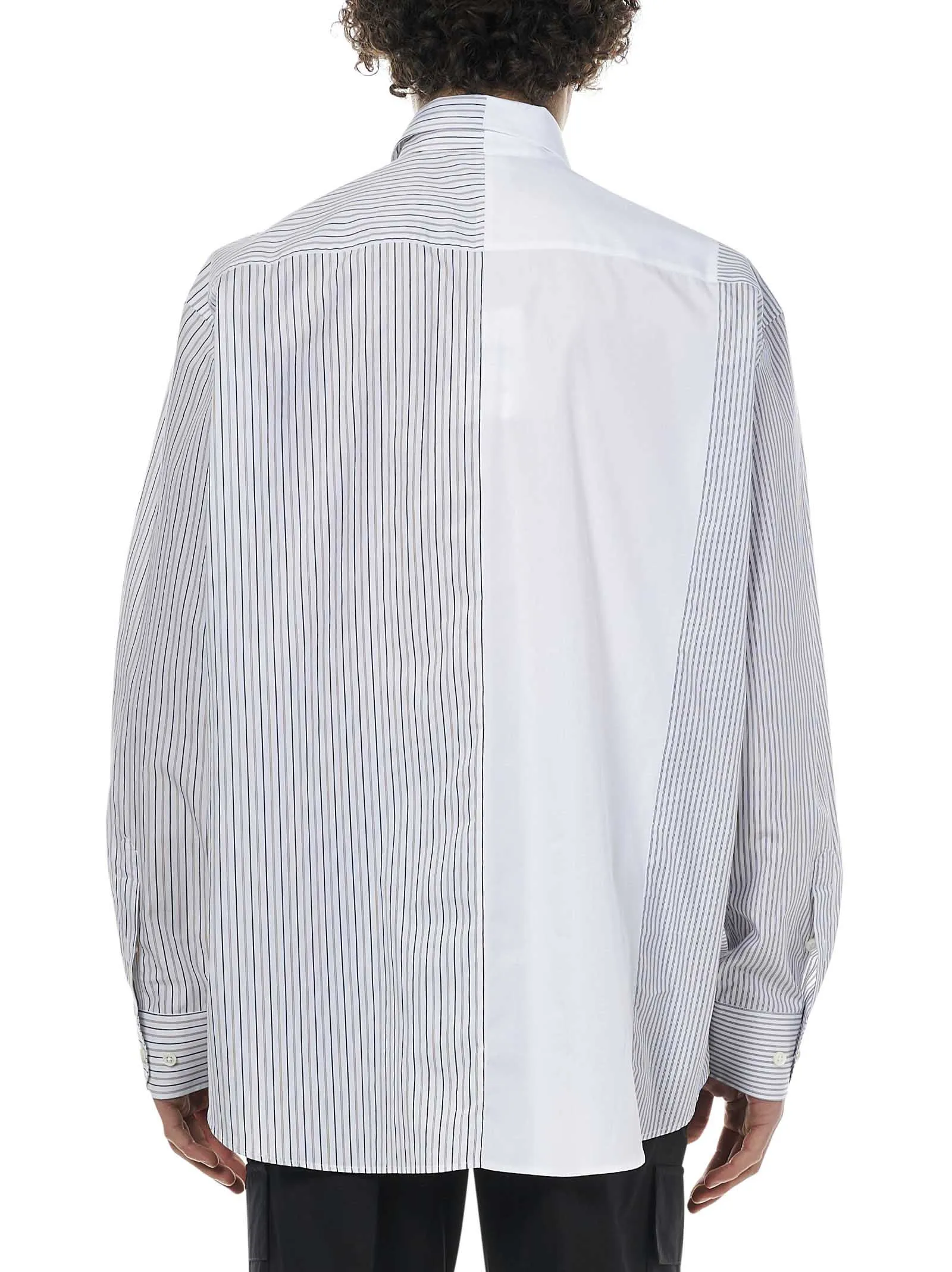 Vetements Logo Printed Striped Shirt
