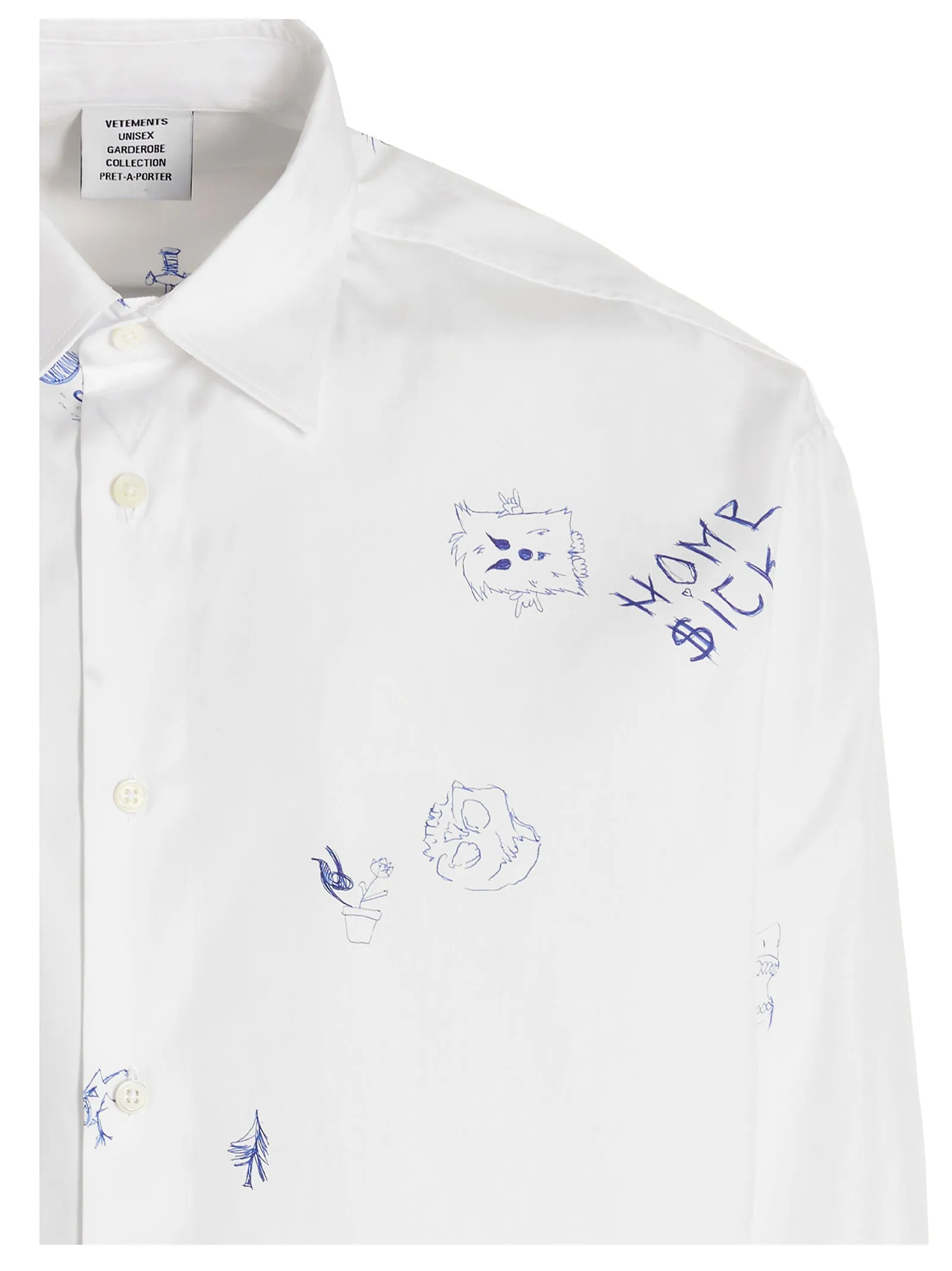 Vetements Scribbled Long-Sleeved Shirt