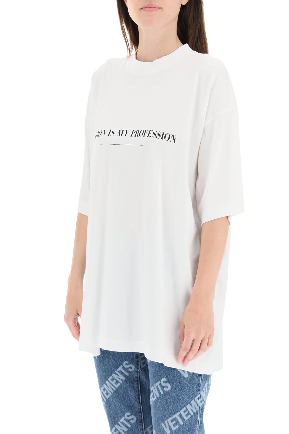 Vetements Slogan Printed Crewneck T-Shirt