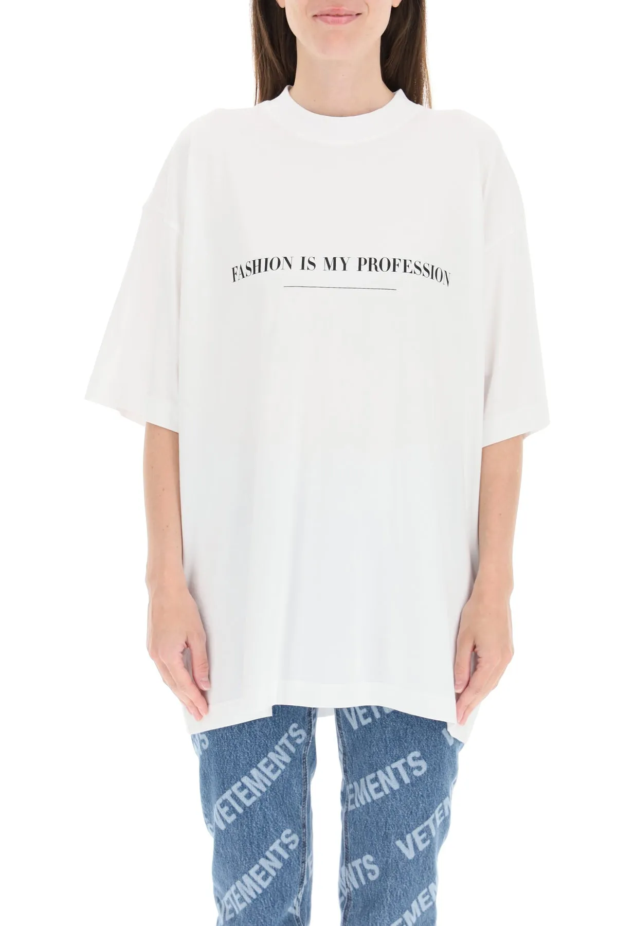 Vetements Slogan Printed Crewneck T-Shirt