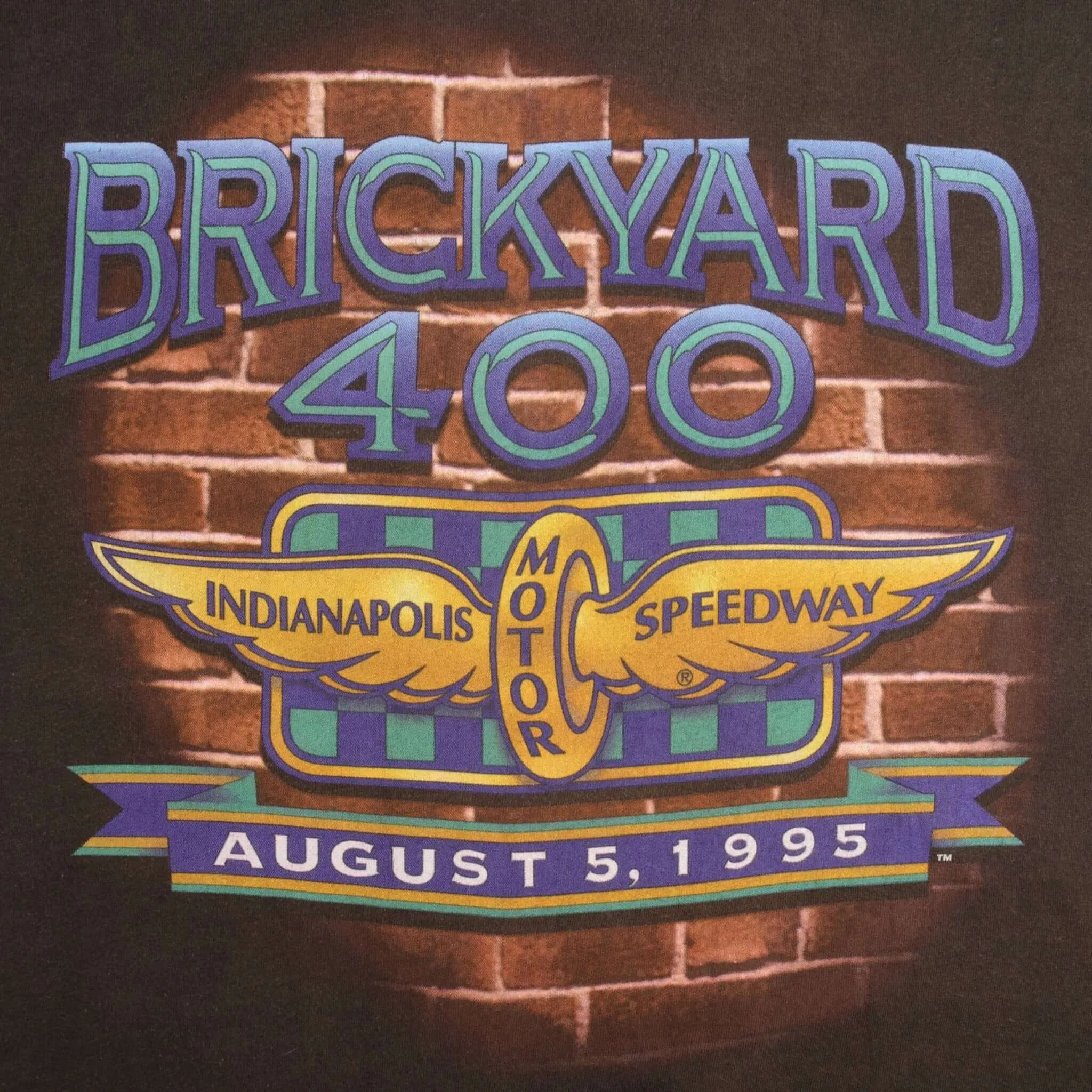 VINTAGE NASCAR INDIANAPOLIS BRICKYARD 400 1995 TEE SHIRT SIZE XL MADE IN USA