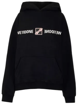 We11done Logo Printed Long-Sleeved Hoodie
