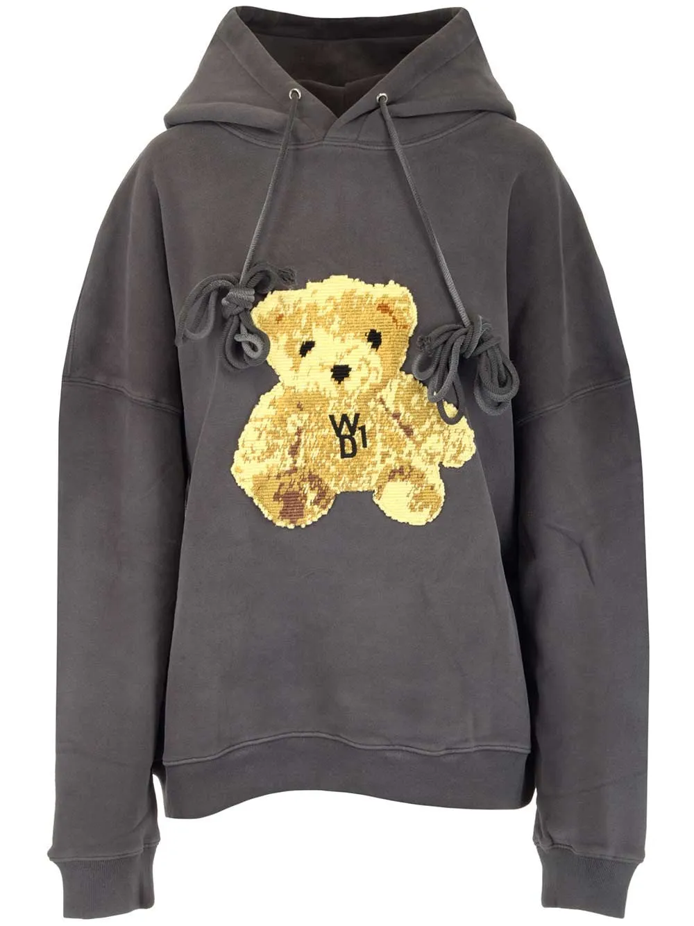 We11done Teddy Embroidered Drawstring Hoodie