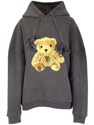 We11done Teddy Embroidered Drawstring Hoodie