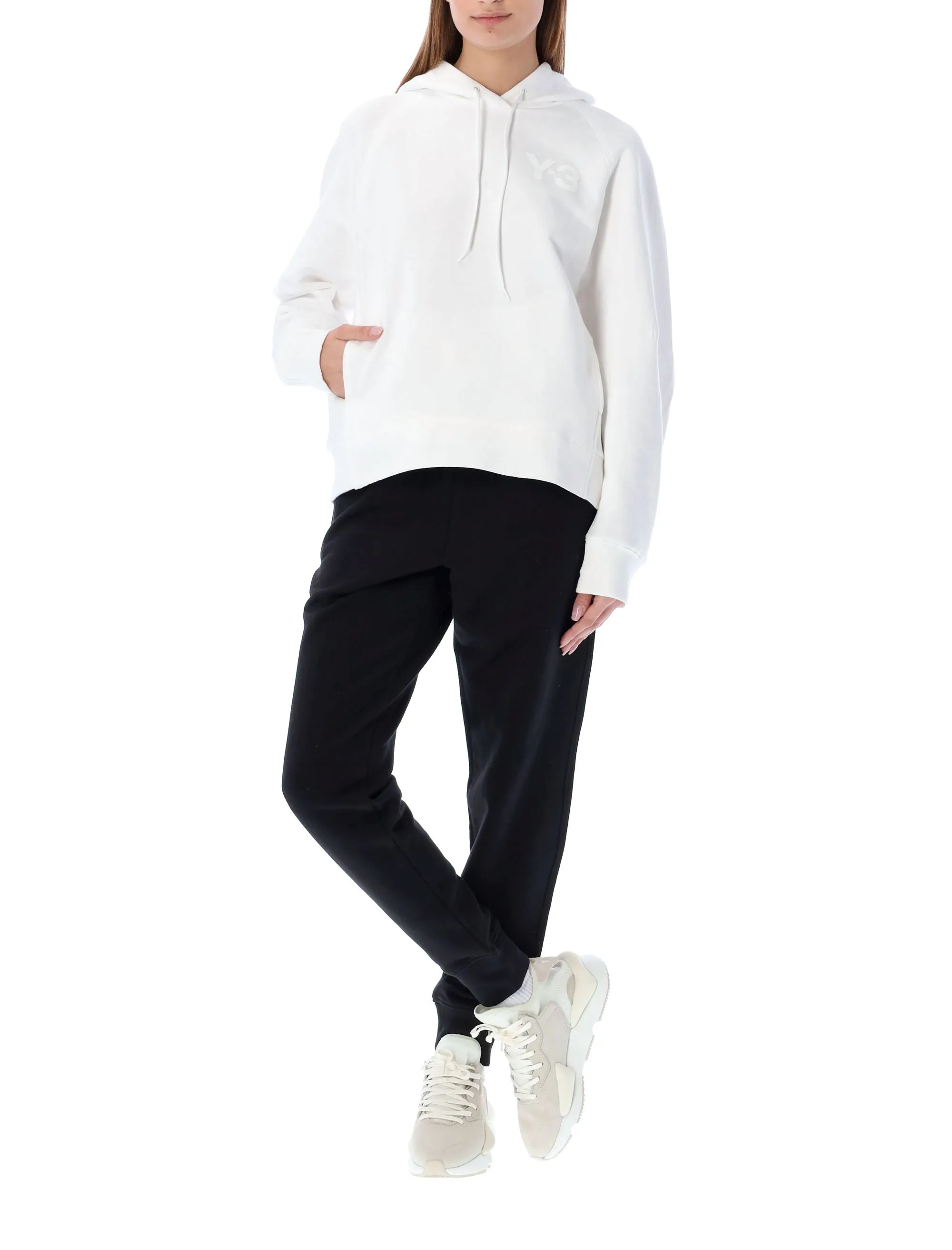 Y-3 Logo Printed Drawstring Hoodie