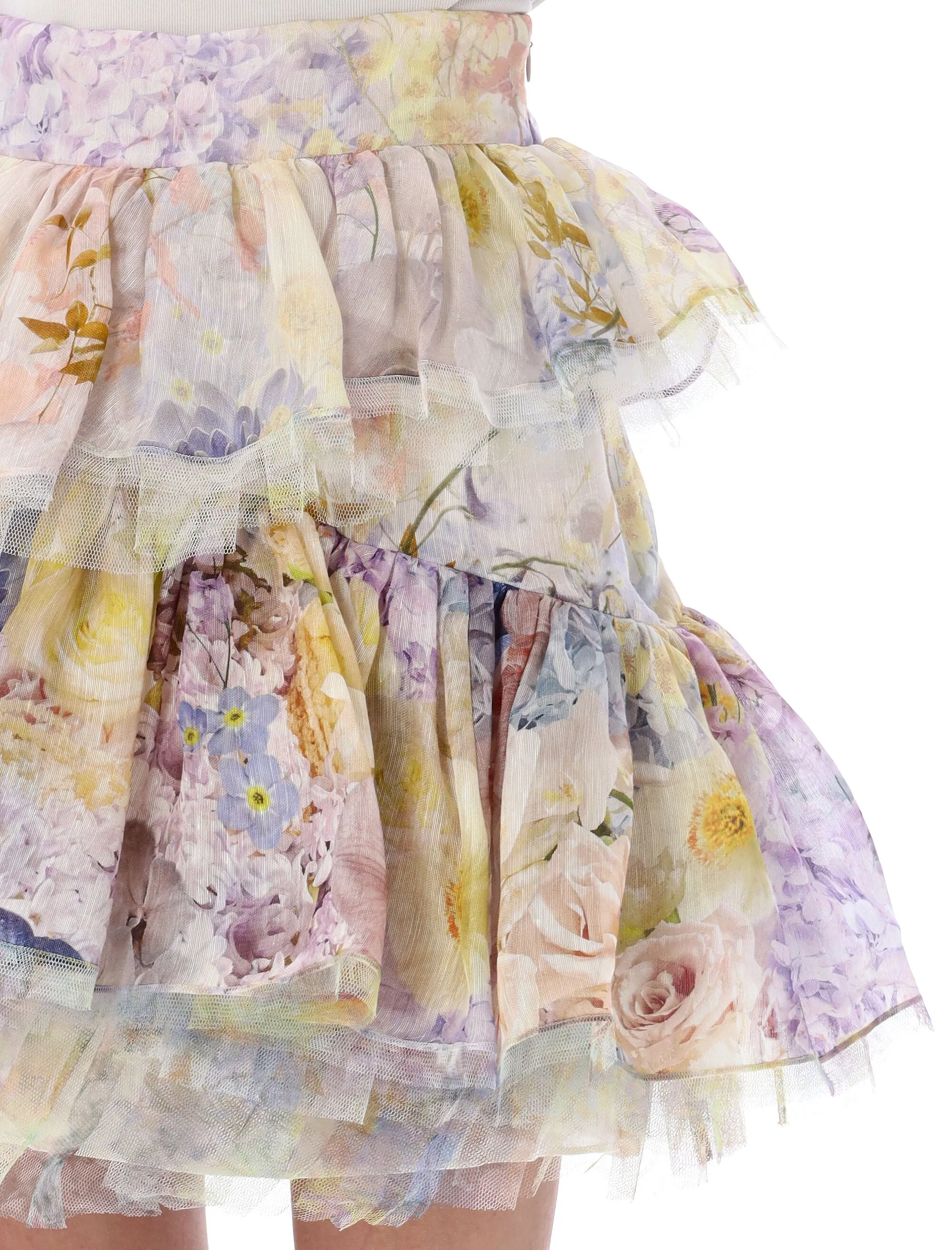 Zimmermann Rhytmic Ruffles Tiered Mini Skirt